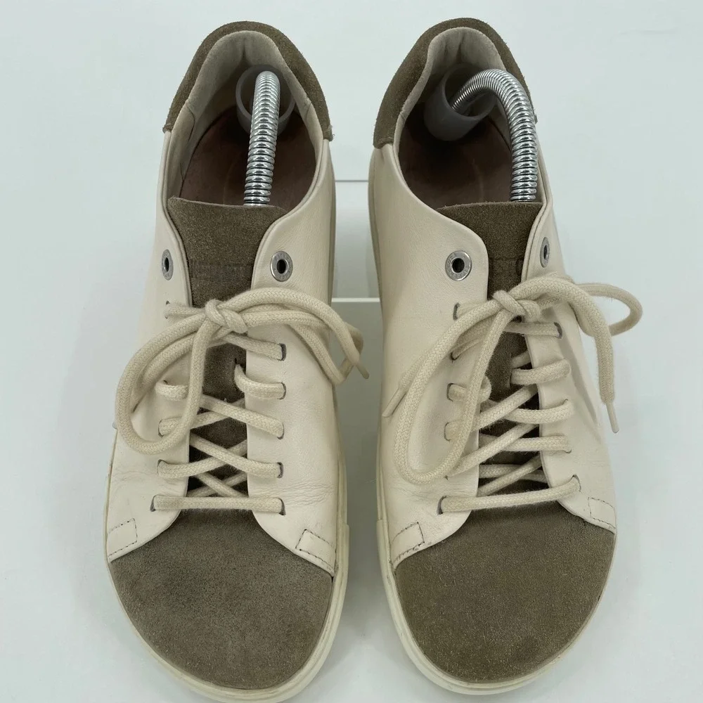 Birkenstock Womens Bend Low Sneaker Size 37 US 6 Eggshell Taupe Leather Nubuck‎